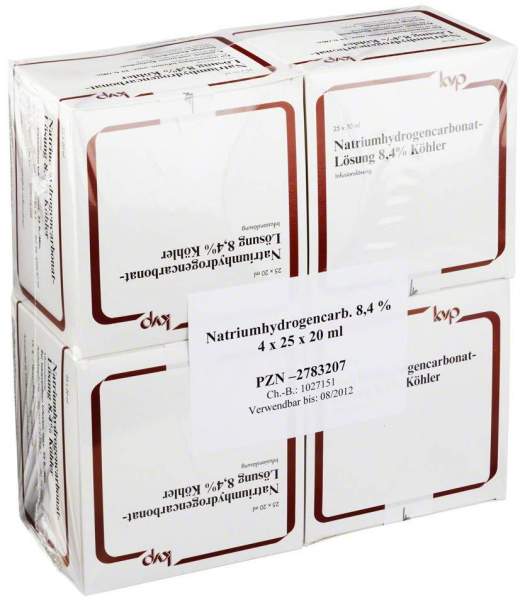 Natrium Hydrogencarbonat 8,4% Köhler 100 X 20 ml Infusionslösung