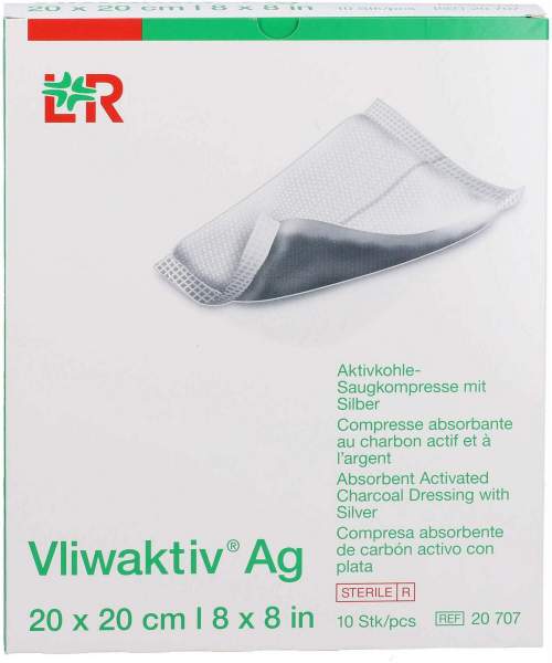 Vliwaktiv AG Aktivkohle Saugkomp.M.Silber 20 X 20 cm 10 Stück