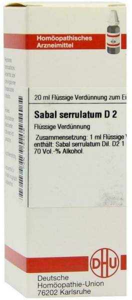 Sabal Serrulatum D2 Dilution 20 ml Dilution