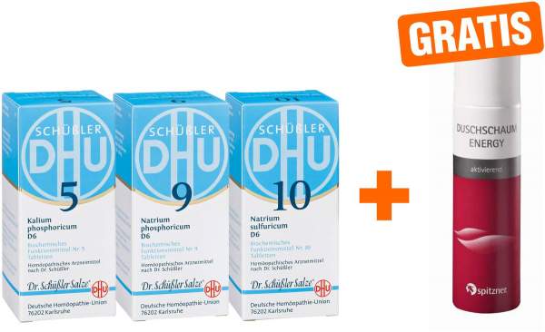 Biochemie DHU Frühjahrs-Kur 3 x 200 Tabletten + gratis Duschschaum energy 50 ml