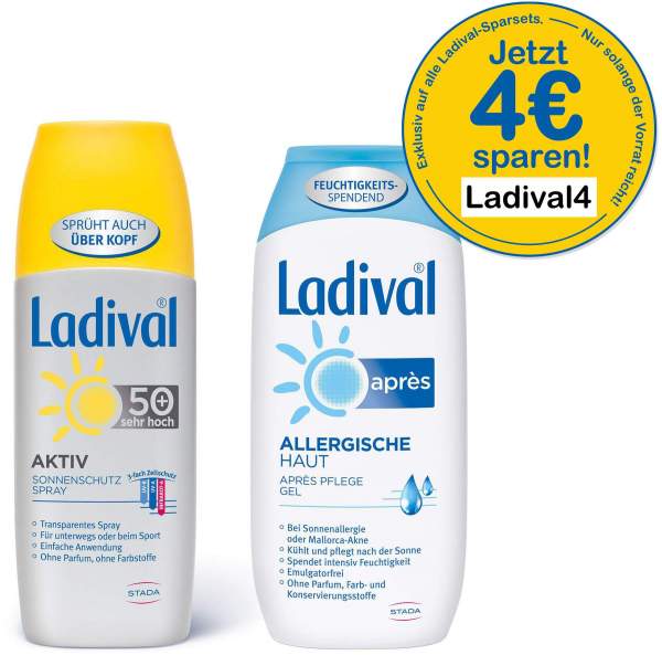 Ladival Aktiv Spray LSF 50+ 150 ml + Allergische Haut ApresGel 200 ml