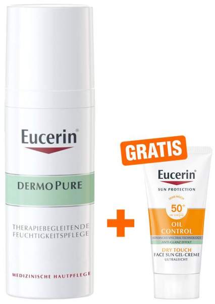 Eucerin DermoPure therapiebegleitende Feuchtigkeitscreme + gratis Sun Gel-Creme Oil Control 20 ml