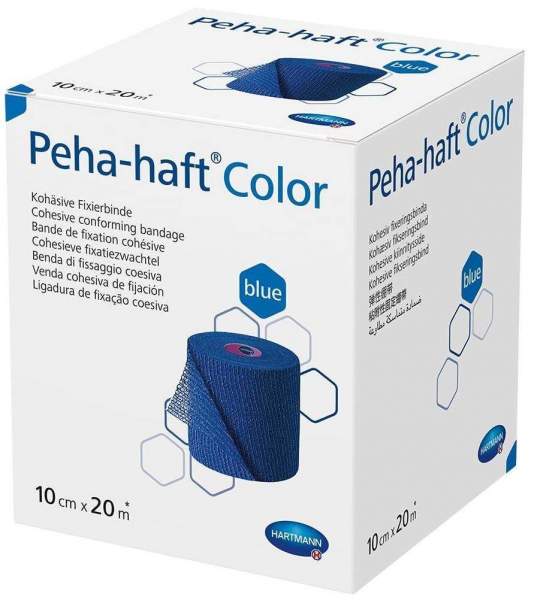 Peha Haft Color 1 Fixierbinde Latexfrei 10 cm X 20 M Blau