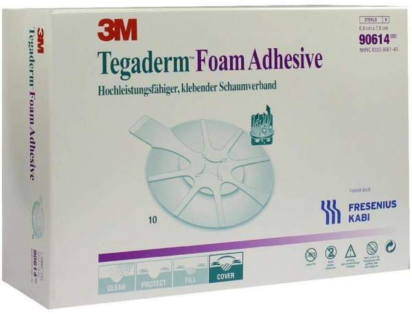 Tegaderm Foam Adhesive Fk 6,9 X 7,6cm Oval 90614 10 Stück
