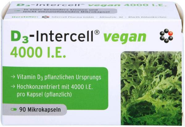 D3-Intercell vegan 4.000 I.E. 90 Kapseln