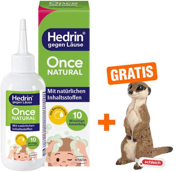 Hedrin Once Natural 100 ml + gratis Schleich® Erdmännchen 1 Stück