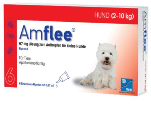 Amflee 67 mg Spot-On Lsg.F.Kleine Hunde 2 - 10 KG 6 Stück