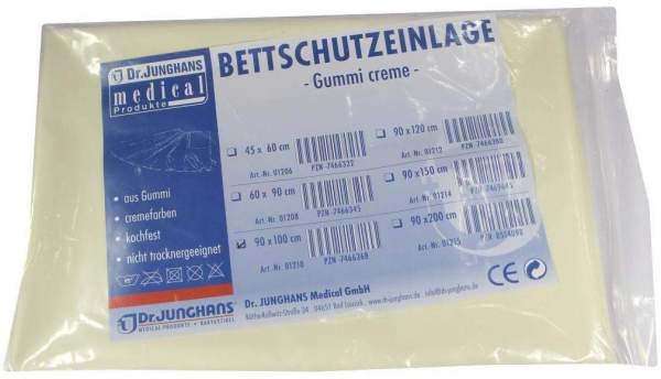 Bettschutzeinlage 90x100cm Gummi Creme