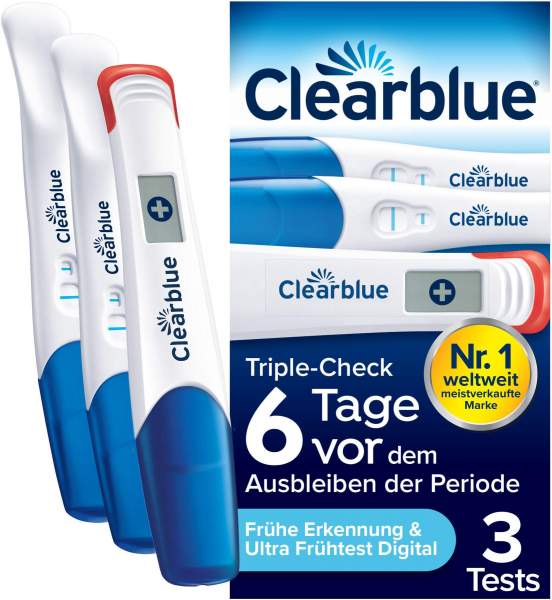 Clearblue Schwangerschaftstest Triple Check Ultra Früh 3er Set