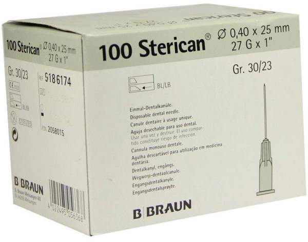 Sterican Dentalkanülen Luer 0,40 X 25 mm 100 Stück