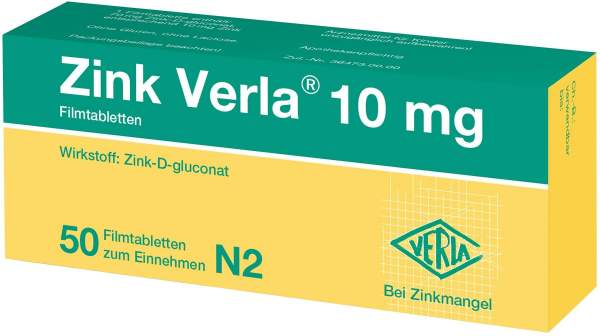 Zink Verla 10 mg 50 Filmtabletten