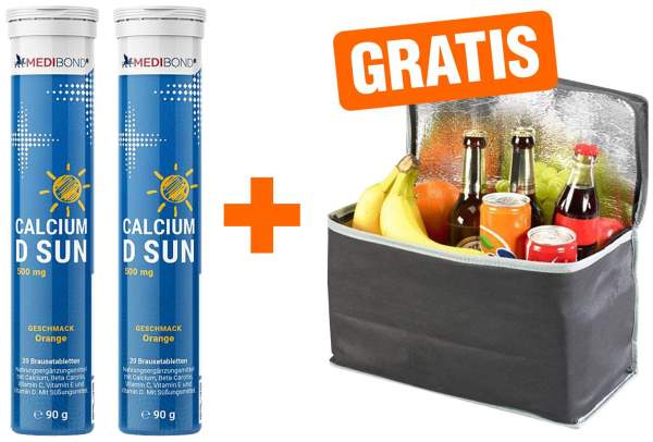 Calcium D Sun Medibond Brausetabletten 2 x 20 Stück + gratis Kühltasche