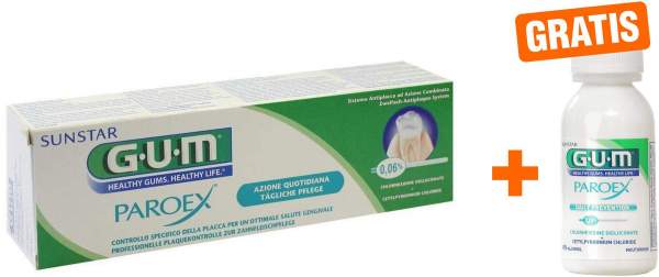 Gum Paroex 0,06% CHX Zahnpasta + gratis Mundspülung 30 ml