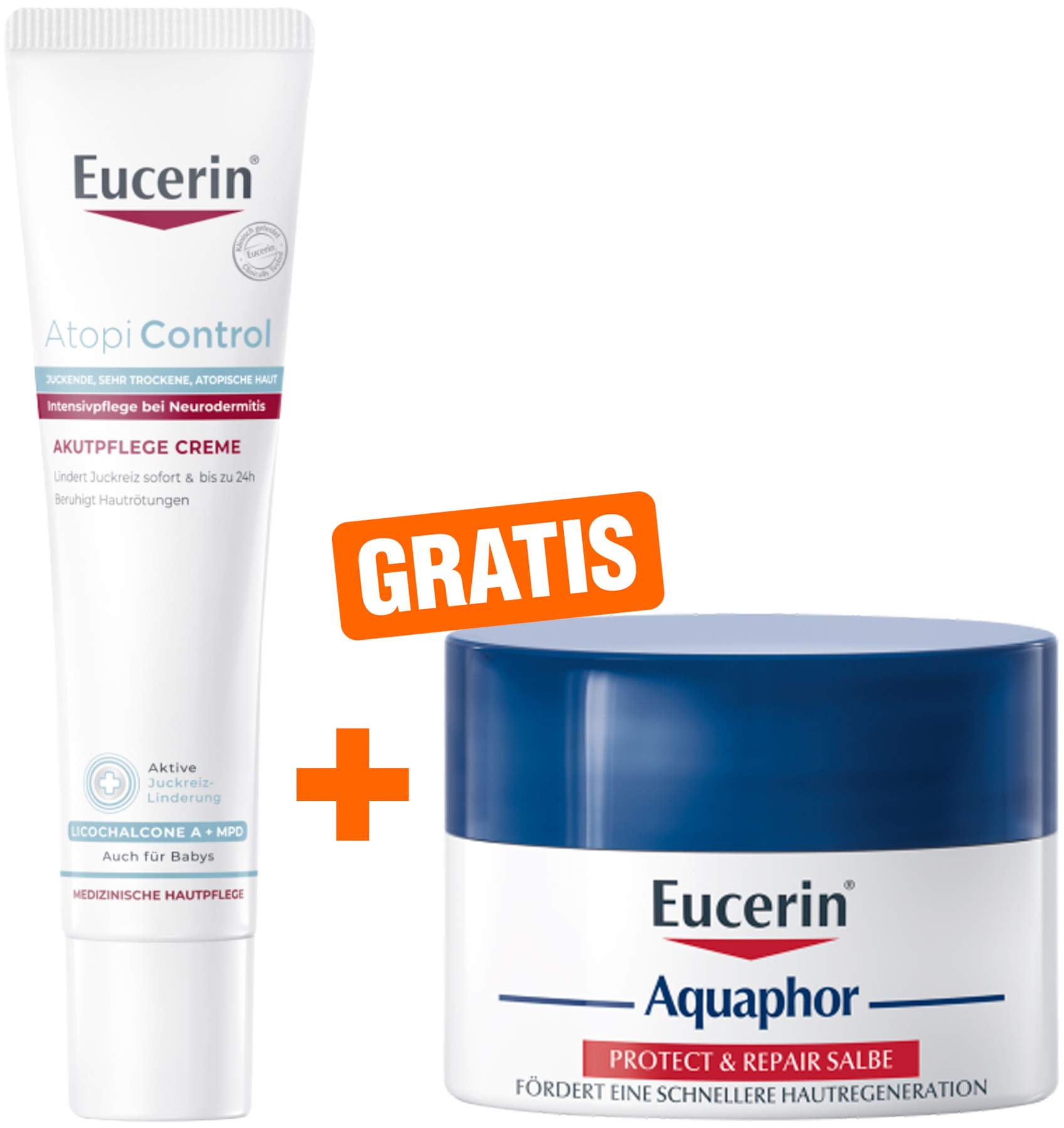 EucerinAtopiControlAkutCreme+gratisAquaphorRepair-Salbe7ml