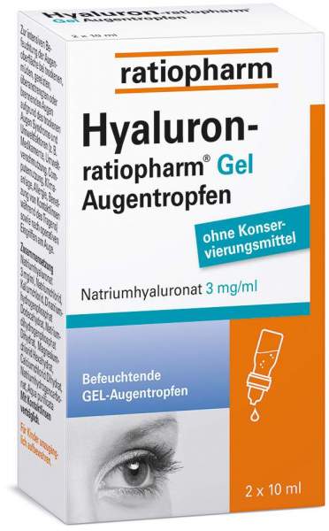 Hyaluron-ratiopharm Gel 2 x 10 ml Augentropfen