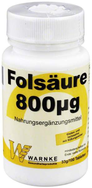 Folsäure 800 µg 100 Tabletten