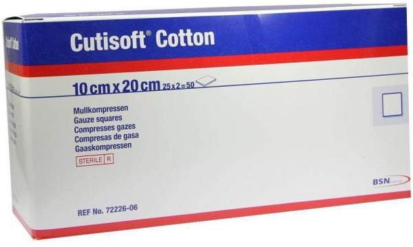 Cutisoft Cotton Kompresse 10x20cm Steril 8fach