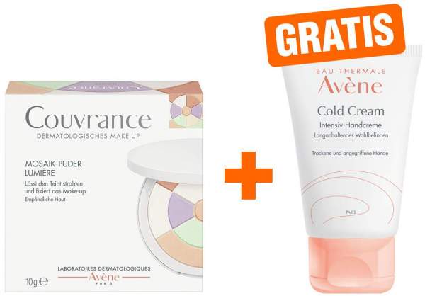 Avene Couvrance Mosaik-Puder lumiere 10 g + gratis Cold Cream Intensiv Handcreme 50 ml