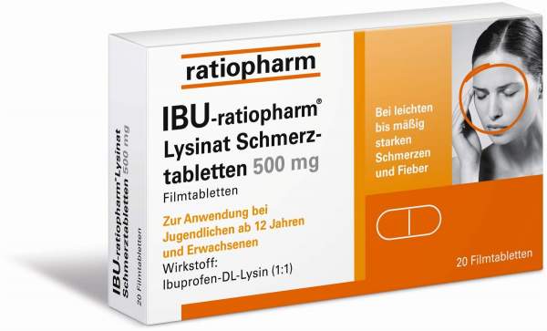 IBU-ratiopharm Lysinat Schmerztabletten 500 mg 20 Filmtabletten