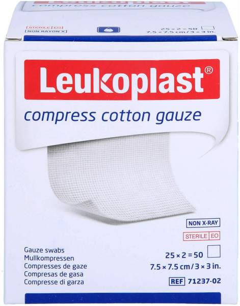 Leukoplast compress Cotton Gauze 7,5 x 7,5 cm ste.8f 25 x 2 Stück