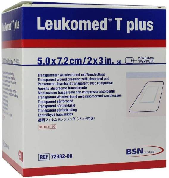 Leukomed T Plus 50 Sterile Pflaster 7,2 X 5 cm