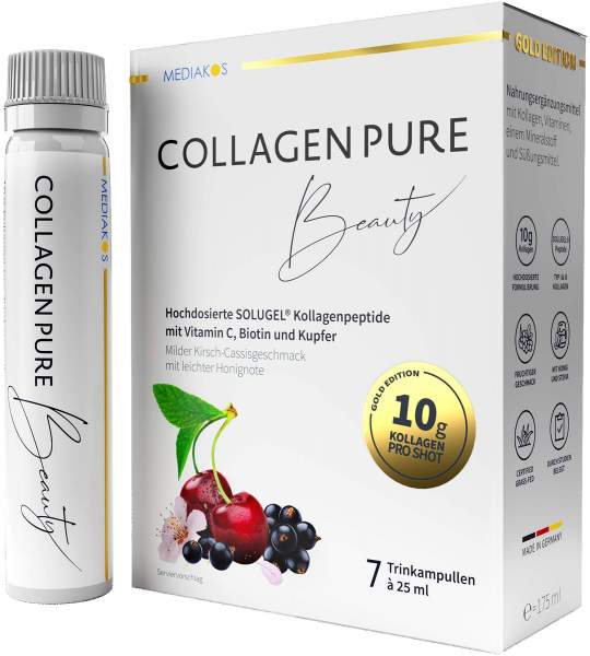 Collagen Pure Beauty 10 G Kollagen Hochdos.Gold Trinkampullen 7...