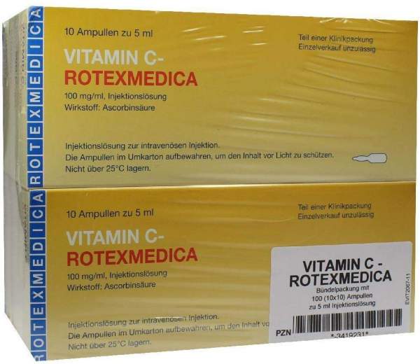 Vitamin C Rotexmedica Injektionslösung 100 X 5 ml