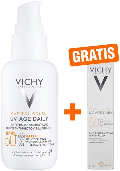 Vichy Capital Soleil UV Age Daily LSF 50+ 40 ml + gratis Vichy Capital Soleil UV-Age Daily LSF 50+ 15 ml