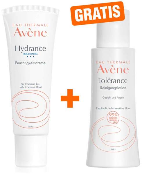 Avene Hydrance reichhaltige Feuchtigkeitscreme 40 ml + gratis Avene Tolerance Reinigungslotion 100 ml