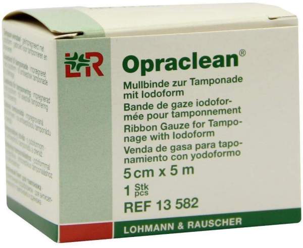 Opraclean Mullbinde Z.Tampon.M.Jodoform 5cmx5m