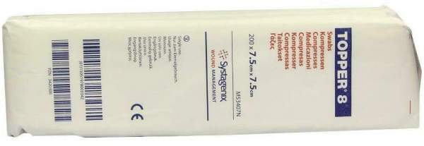Topper 8 Kompresse Unsteril 7,5 X 7,5 cm 200 Kompressen