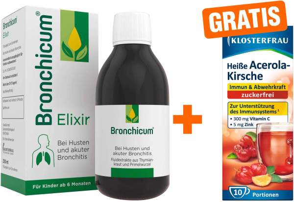 Bronchicum Elixir 250 ml + gratis heiße Acerola - Kirsche zfr. 10 Beutel