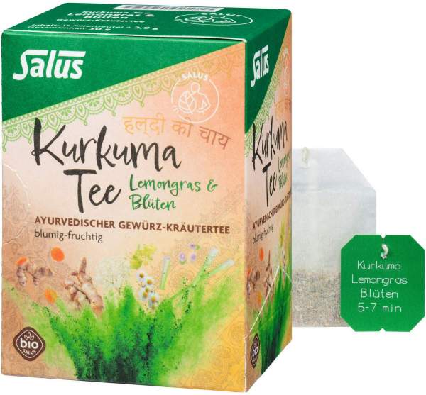 Kurkuma Tee Lemongras &amp; Blüten Bio Salus Fbtl. 15 Stück