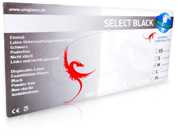 Select Einmal Latex Handsch.Gr.M Black