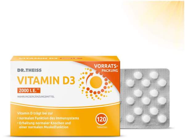 Dr.Theiss Vitamin D3 Tabletten 2000 I.E 120 Stück