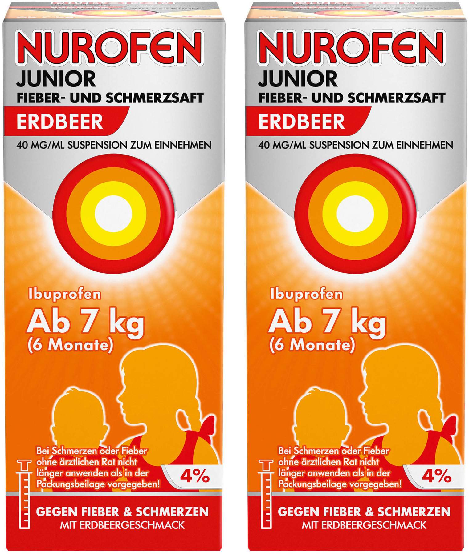 Nurofen Saft Und Paracetamol Zäpfchen Im Wechsel Nurofen Junior Fieber- und Schmerzsaft Erdbeer 40mg pro ml 2 x 100 ml