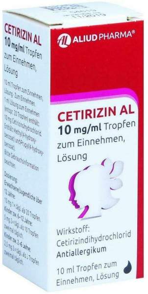 Cetirizin Al 10 mg Pro ml Tropfen zum Einnehmen 10 ml Lösung