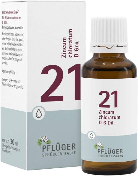 Biochemie Pflüger 21 Zincum Chloratum D6 30 ml Tropfen