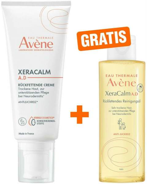 Avene Xeracalm A.D. 200 ml Creme + gratis XeraCalm Reinigungsöl 100 ml