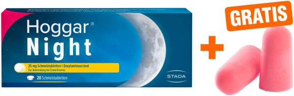 Hoggar Night 25 mg 20 Schmelztabletten + gratis Ohropax® Soft Ohrstöpsel 2 Stück