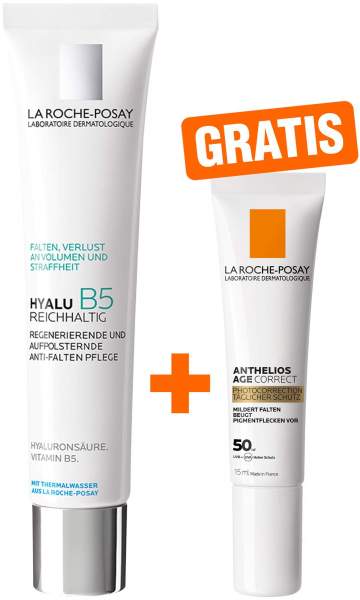 La Roche Posay Hyalu B5 Pflege reichhaltig 40 ml + gratis Anthelios Age Correct LSF50 15 ml