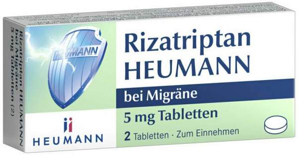 Rizatriptan Heumann bei Migräne 5 mg 2 Tabletten