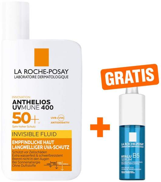 La Roche Posay Anthelios Invisible UVMune 400 LSF 50+ 50 ml Fluid + gratis Hyalu B5 Serum 10 ml