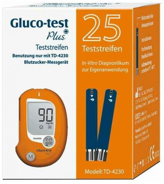 Gluco Test Plus Für Td-4230 25 Blutzuckerteststreifen