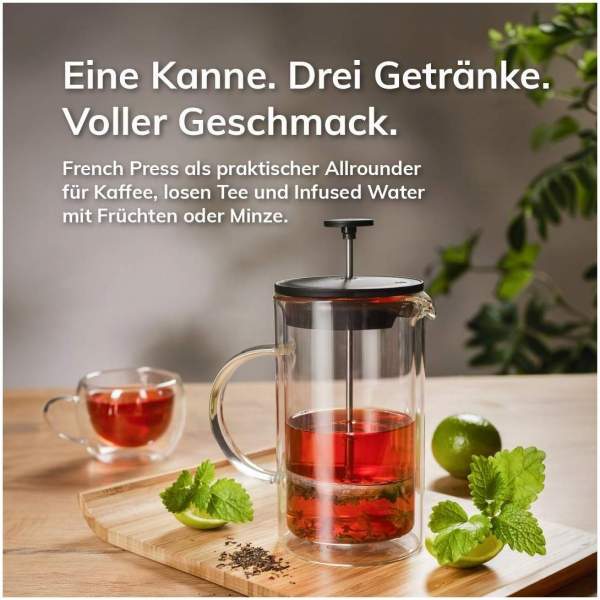 Doppelwandiger Kaffee- &amp; Teebereiter - French Press 1 Stück
