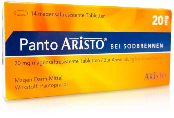 Panto Aristo bei Sodbrennen 20 mg 14 Magensaftresistente Tabletten