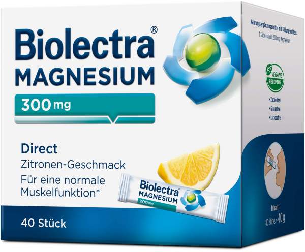 Biolectra Magnesium 300 mg Direct Zitronengeschmack 40 Beutel