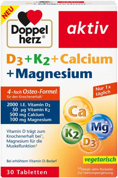 Doppelherz D3 + K2 + Calcium + Magnesium 30 Kapseln