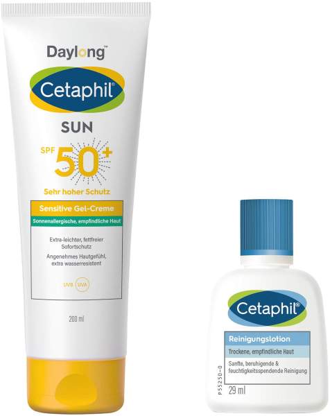 Cetaphil Sun Daylong SPF 50+ sensitives Gel 200 ml + gratis Cetaphil Reinigungslotion 29 ml