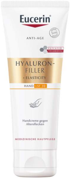 Eucerin Hyaluron Filler + Elasticity Handcreme gegen Altersflecken LSF30 75 ml